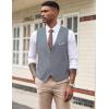 imageCOOFANDY Mens Suit Vest Slim Fit Formal Dress Waistcoat Casual Business Vests for Suit or TuxedoLight Gray