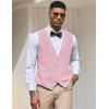 imageCOOFANDY Mens Suit Vest Slim Fit Formal Dress Waistcoat Casual Business Vests for Suit or TuxedoPink