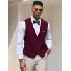 imageCOOFANDY Mens Suit Vest Slim Fit Formal Dress Waistcoat Casual Business Vests for Suit or TuxedoWine Red