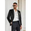 imageCOOFANDY Mens Velvet Tuxedo One Button Jacket Dinner Prom Wedding Blazer JacketBlack
