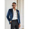 imageCOOFANDY Mens Velvet Tuxedo One Button Jacket Dinner Prom Wedding Blazer JacketBlue