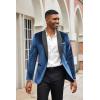 imageCOOFANDY Mens Velvet Tuxedo One Button Jacket Dinner Prom Wedding Blazer JacketBlue