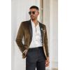 imageCOOFANDY Mens Velvet Tuxedo One Button Jacket Dinner Prom Wedding Blazer JacketBrown