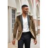 imageCOOFANDY Mens Velvet Tuxedo One Button Jacket Dinner Prom Wedding Blazer JacketBrown