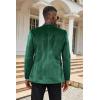 imageCOOFANDY Mens Velvet Tuxedo One Button Jacket Dinner Prom Wedding Blazer JacketLack Green
