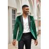 imageCOOFANDY Mens Velvet Tuxedo One Button Jacket Dinner Prom Wedding Blazer JacketLack Green