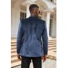 imageCOOFANDY Mens Velvet Tuxedo One Button Jacket Dinner Prom Wedding Blazer JacketNavy Blue
