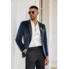 imageCOOFANDY Mens Velvet Tuxedo One Button Jacket Dinner Prom Wedding Blazer JacketNavy Blue