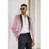 imageCOOFANDY Mens Velvet Tuxedo One Button Jacket Dinner Prom Wedding Blazer JacketPink