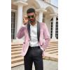 imageCOOFANDY Mens Velvet Tuxedo One Button Jacket Dinner Prom Wedding Blazer JacketPink