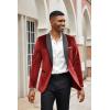 imageCOOFANDY Mens Velvet Tuxedo One Button Jacket Dinner Prom Wedding Blazer JacketRed