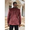 imageCOOFANDY Mens Velvet Tuxedo One Button Jacket Dinner Prom Wedding Blazer JacketWine Red