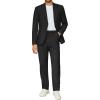 imageCOOFANDY Mens 2 Piece Suits Regular Fit Two Buttons Casual Blazer Jacket and Pants Set Tuxedo Suit for Wedding Prom BusinessBlack