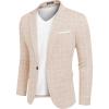 imageCOOFANDY Mens Blazer Casual Sport Coats Slim Fit One Button Suit Jacket Lightweight Sports JacketPlaid Blazer  Beige
