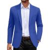 imageCOOFANDY Mens Casual Blazer Jacket One Button Suit Jackets Lightweight Knit Sport CoatRoyal Blue