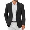 imageCOOFANDY Mens Casual Blazer Jacket Two Button Suit Jackets Lightweight Knit Sport CoatBlack