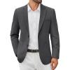 imageCOOFANDY Mens Casual Blazer Jacket Two Button Suit Jackets Lightweight Knit Sport CoatDark Grey