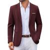 imageCOOFANDY Mens Casual Blazer One Button Sport Coats Lightweight Suit JacketWine Red