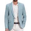 imageCOOFANDY Mens Casual Blazer Regular Fit Lightweight Sport Coats One Button Suit Jacket Dress Blazer JacketsLight Blue