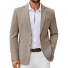 imageCOOFANDY Mens Casual Blazer Regular Fit Sport Coat Lightweight Two Buttons Suit JacketKhaki