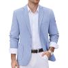imageCOOFANDY Mens Casual Blazer Two Button Sport Coats Lightweight Printed Lining Suit JacketSky Blue