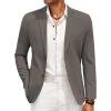imageCOOFANDY Mens Casual Linen Blazer Jacket Lightweight Sport Coats Two Button Suit JacketsDeep Grey