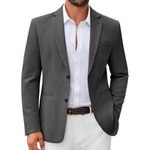 imageCOOFANDY Mens Casual Blazer Regular Fit Sport Coat Lightweight Two Buttons Suit JacketDark Grey