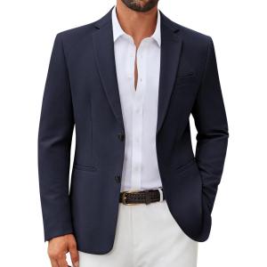 imageCOOFANDY Mens Casual Blazer Regular Fit Sport Coat Lightweight Two Buttons Suit JacketNavy Blue