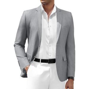 imageCOOFANDY Mens Casual Blazer Slim Fit Suit Jacket Two Button Lightweight Sport CoatGray