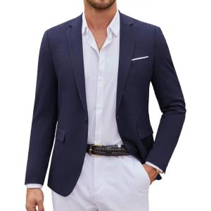imageCOOFANDY Mens Casual Blazer Suit Jackets One Button Sport Coats Lightweight Business Sports JacketsDark Blue