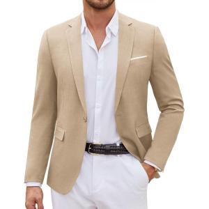 imageCOOFANDY Mens Casual Blazer Suit Jackets One Button Sport Coats Lightweight Business Sports JacketsKhaki