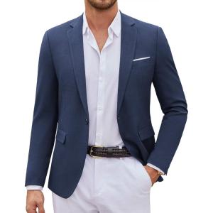 imageCOOFANDY Mens Casual Blazer Suit Jackets One Button Sport Coats Lightweight Business Sports JacketsNavy Blue