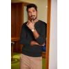 imageCOOFANDY Men Casual Knit Sweater Quarter Button Henley Long Sleeve Slim Fit Twisted Pullover SweaterBlack