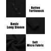imageCOOFANDY Men Casual Knit Sweater Quarter Button Henley Long Sleeve Slim Fit Twisted Pullover SweaterBlack