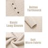 imageCOOFANDY Men Casual Knit Sweater Quarter Button Henley Long Sleeve Slim Fit Twisted Pullover SweaterCream Color