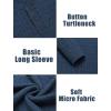 imageCOOFANDY Men Casual Knit Sweater Quarter Button Henley Long Sleeve Slim Fit Twisted Pullover SweaterDark Blue