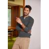 imageCOOFANDY Men Casual Knit Sweater Quarter Button Henley Long Sleeve Slim Fit Twisted Pullover SweaterDark Gray
