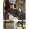 imageCOOFANDY Men Casual Knit Sweater Quarter Button Henley Long Sleeve Slim Fit Twisted Pullover SweaterDark Gray