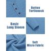 imageCOOFANDY Men Casual Knit Sweater Quarter Button Henley Long Sleeve Slim Fit Twisted Pullover SweaterLight Blue