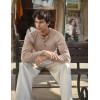imageCOOFANDY Men Casual Knit Sweater Quarter Button Henley Long Sleeve Slim Fit Twisted Pullover SweaterLight Khaki