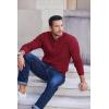 imageCOOFANDY Men Casual Knit Sweater Quarter Button Henley Long Sleeve Slim Fit Twisted Pullover SweaterWine Red