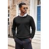 imageCOOFANDY Mens Crewneck Sweater Casual Lightweight Knitted Pullover Sweater with PocketBlack