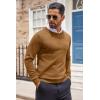 imageCOOFANDY Mens Crewneck Sweater Casual Lightweight Knitted Pullover Sweater with PocketCamel