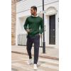 imageCOOFANDY Mens Crewneck Sweater Casual Lightweight Knitted Pullover Sweater with PocketDark Green