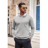 imageCOOFANDY Mens Crewneck Sweater Casual Lightweight Knitted Pullover Sweater with PocketGrey