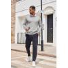imageCOOFANDY Mens Crewneck Sweater Casual Lightweight Knitted Pullover Sweater with PocketGrey
