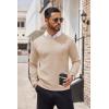 imageCOOFANDY Mens Crewneck Sweater Casual Lightweight Knitted Pullover Sweater with PocketLight Khaki