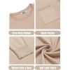 imageCOOFANDY Mens Crewneck Sweater Casual Lightweight Knitted Pullover Sweater with PocketLight Khaki