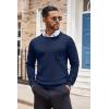 imageCOOFANDY Mens Crewneck Sweater Casual Lightweight Knitted Pullover Sweater with PocketNavy Blue