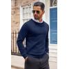imageCOOFANDY Mens Crewneck Sweater Casual Lightweight Knitted Pullover Sweater with PocketNavy Blue